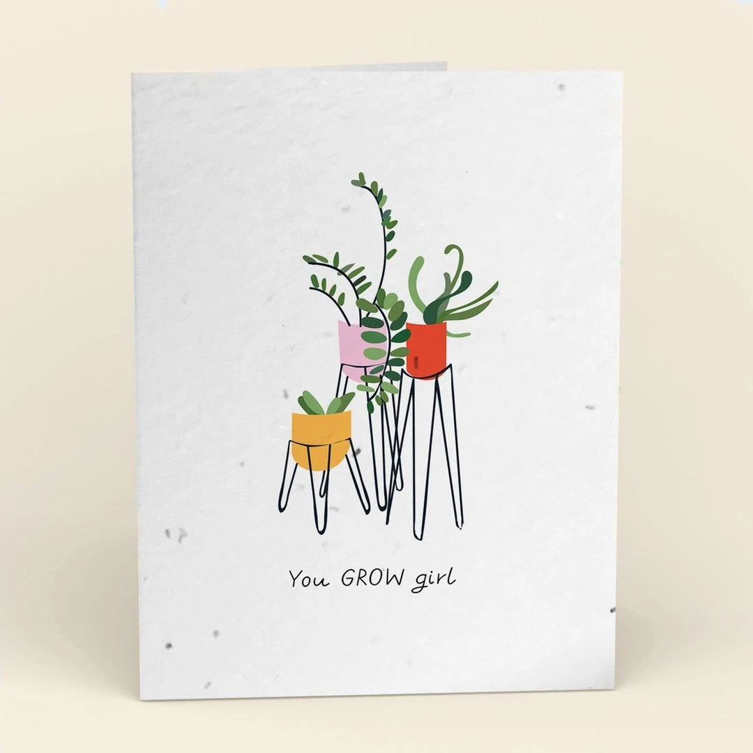 Cute Root You Grow Girl Plantable Cards - 10 Pack Greeting Cards 3 Cute Root You Grow Girl Plantable Cards - 10 Pack Greeting Cards