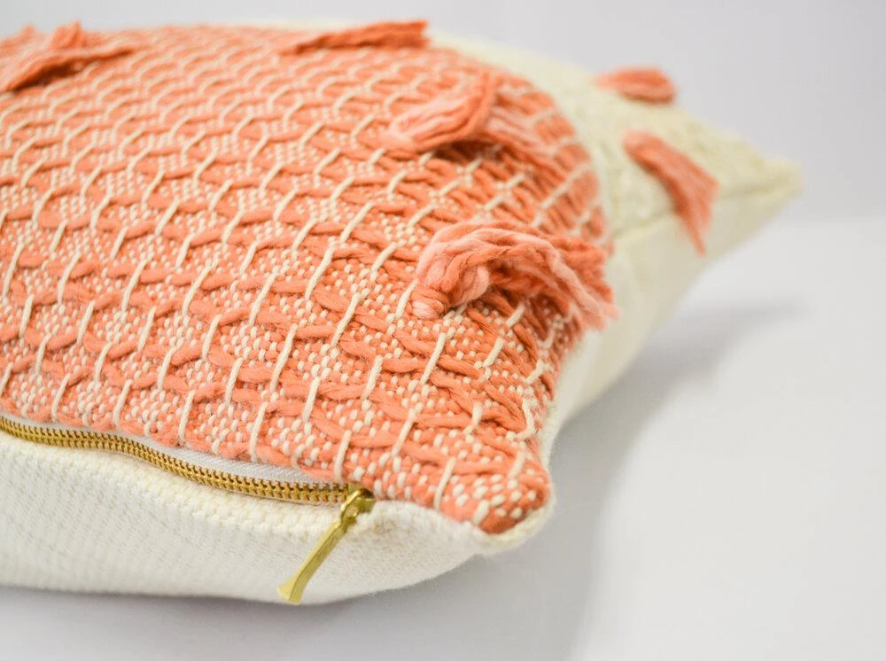 Zuahaza Home Goods Diamond Guayaba Throw Pillow Cover With Tassels 5 Zuahaza Home Goods Diamond Guayaba Throw Pillow Cover With Tassels