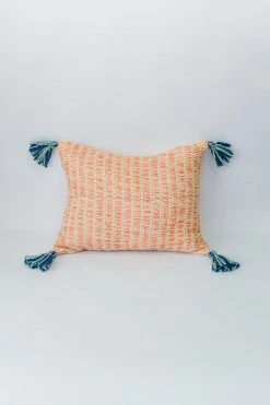 Zuahaza Home Goods Jardín Throw Pillow Cover - Seaglass + Apricot