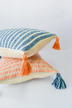 Zuahaza Home Goods Jardín Throw Pillow Cover - Seaglass + Apricot